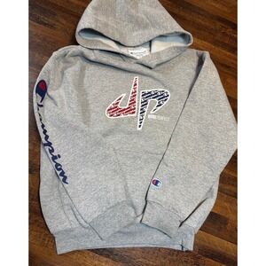 Authentic Champion X Dude Perfect collab hoodie.  Youth size 7/8.  RARE